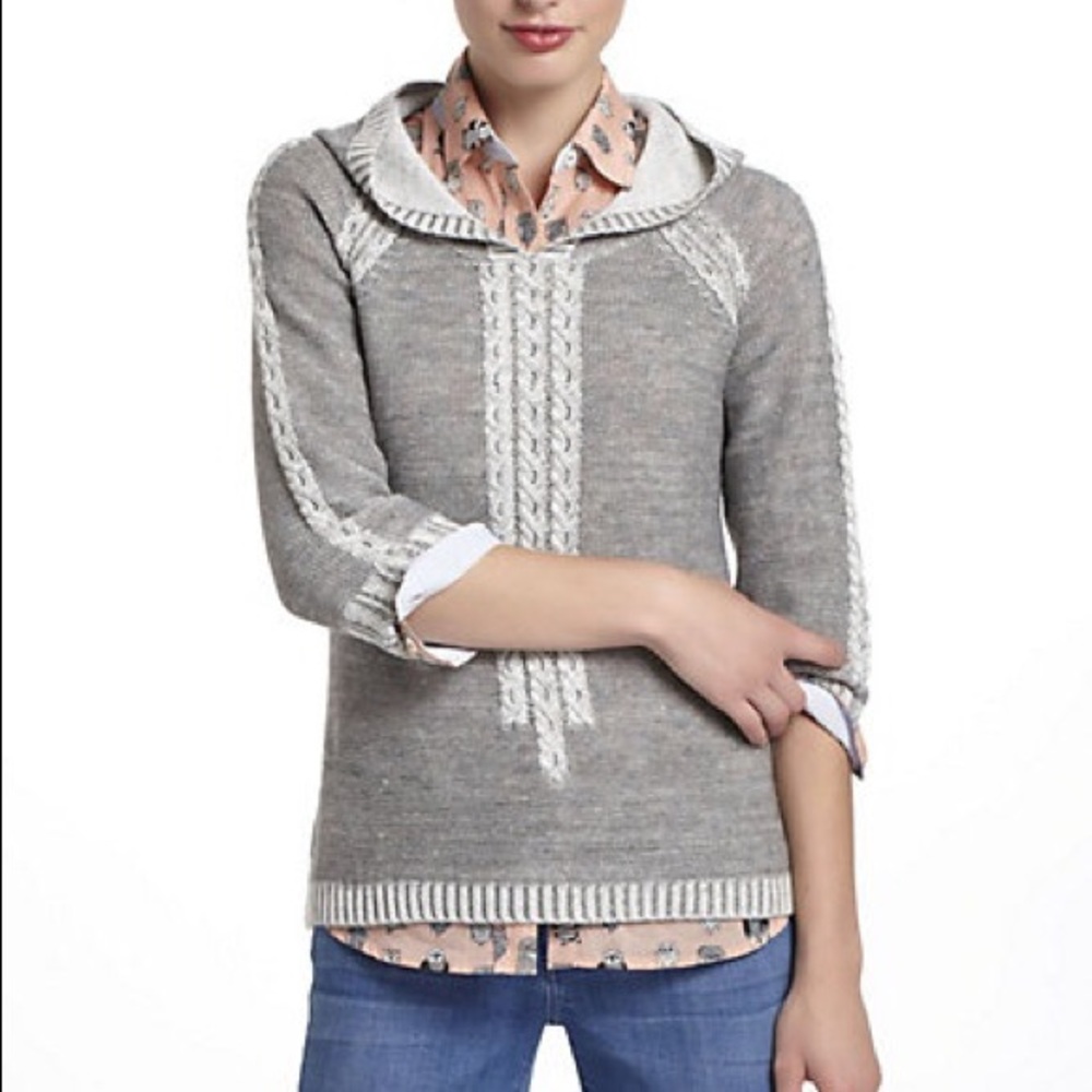 ANTHROPOLOGIE Far Away From Close Gray Sweater